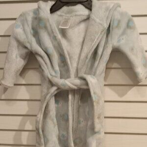 0–9-month robe blue with little elephants and hooded